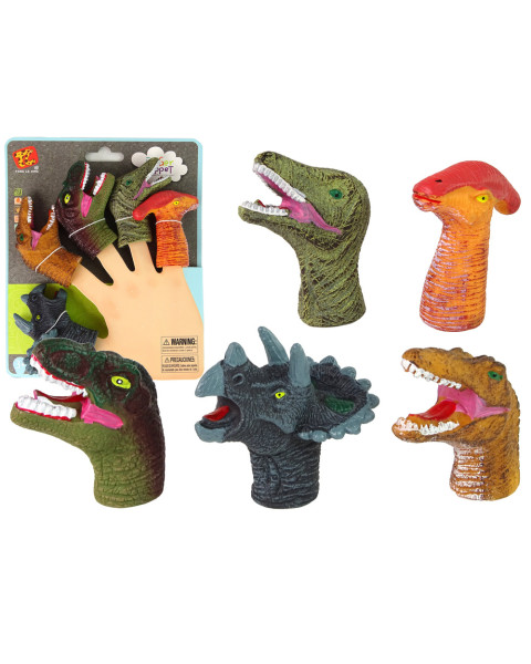 Krāsainas dinozauru formas pirkstu leļļas