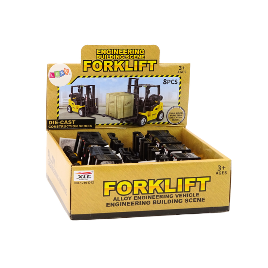 Forklift Friction Drive Metal Yellow Rotaļlietu automašīnas