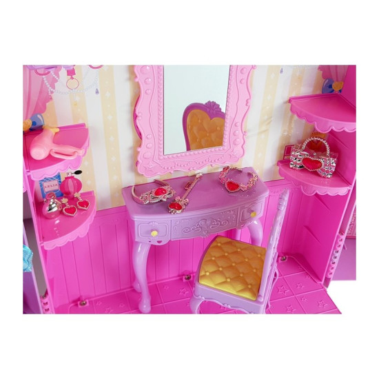 Lelles drēbju skapis ar spoguli un aksesuāriem Leļļu un spēļu komplekti