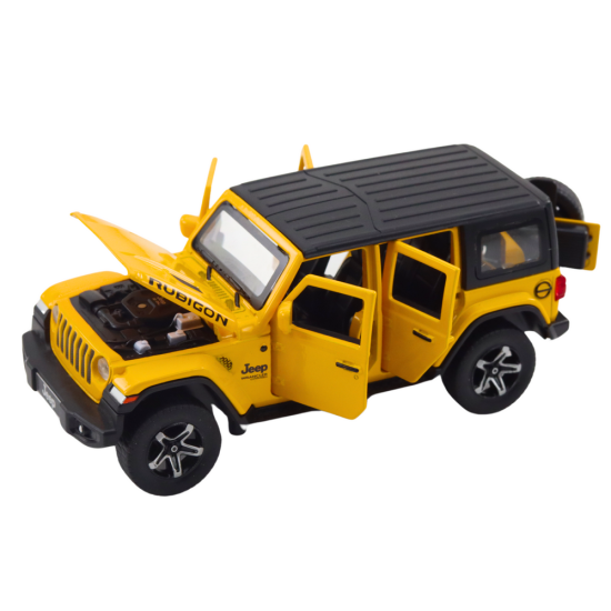 Set of Off-road Vehicles with Camper, Metal, Drive, Lights, Sounds, Yellow, 1:32 Rotaļlietu automašīnas