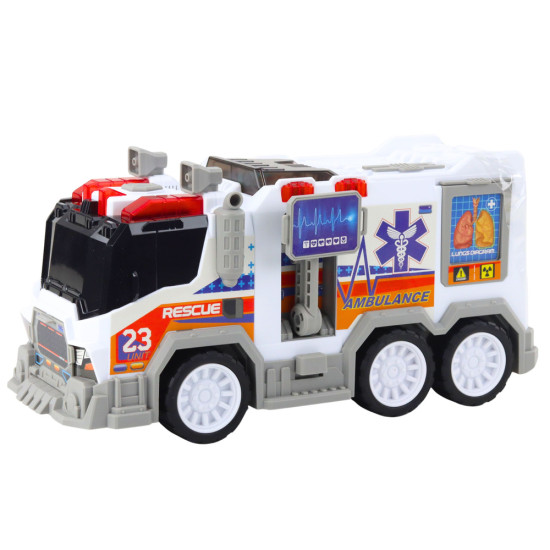 Ambulance City Ambulance Medical Vehicle Drive Lights Sounds Rotaļlietu automašīnas