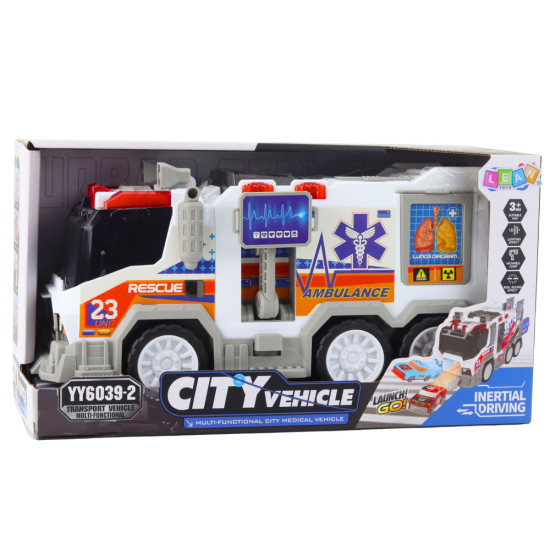 Ambulance City Ambulance Medical Vehicle Drive Lights Sounds Rotaļlietu automašīnas