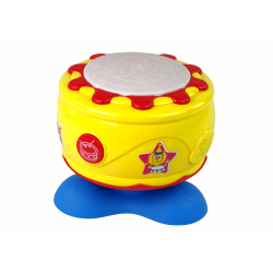 Dzeltens liels interaktīvs muzikālais bungas ar gaismām.