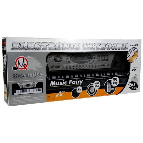 Melns klavieres bērniem ar mikrofonu un nošu statīvu Mūzikas instrumentai