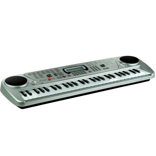 Sudraba tastatūra ar mikrofonu un LCD ekrānu Mūzikas instrumentai