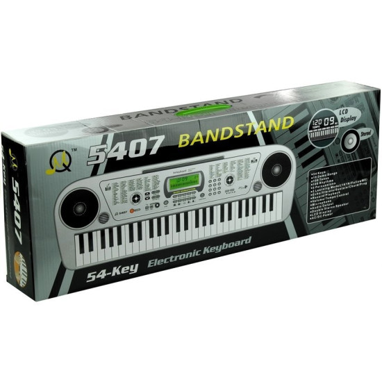 Sudraba tastatūra ar mikrofonu un LCD ekrānu Mūzikas instrumentai