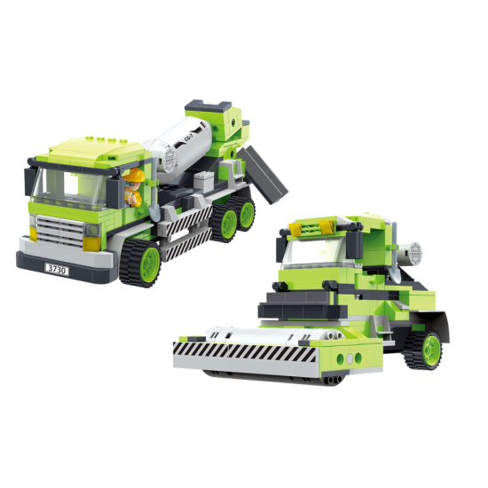 Lielu betona maisītāju konstrukcijas klucīšu komplekts Konstruktoriši