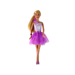 Lucy doll with a purple shiny dress and shoes set
