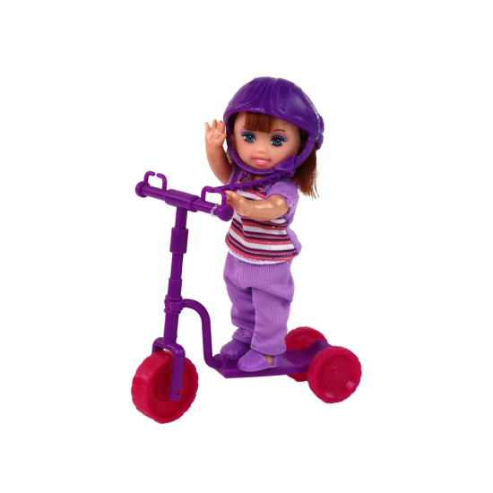 Liusės leļļu komplekts: skrejritenis, skrituļdēlis un ķiveres Leļļu un spēļu komplekti