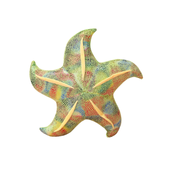 Zaļa plīša jūras zvaigzne – spilvens, 20 cm
