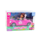 Mini Doll Car Cabriolet Dog Set Rotaļlietu automašīnas