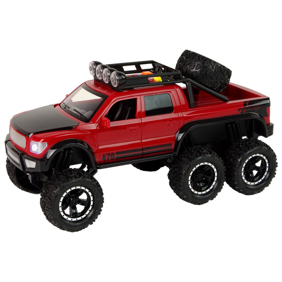 Off-Road Car Friction Drive Big Wheels 1:16 Red Rotaļlietu automašīnas