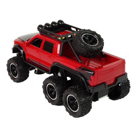 Off-Road Car Friction Drive Big Wheels 1:16 Red Rotaļlietu automašīnas