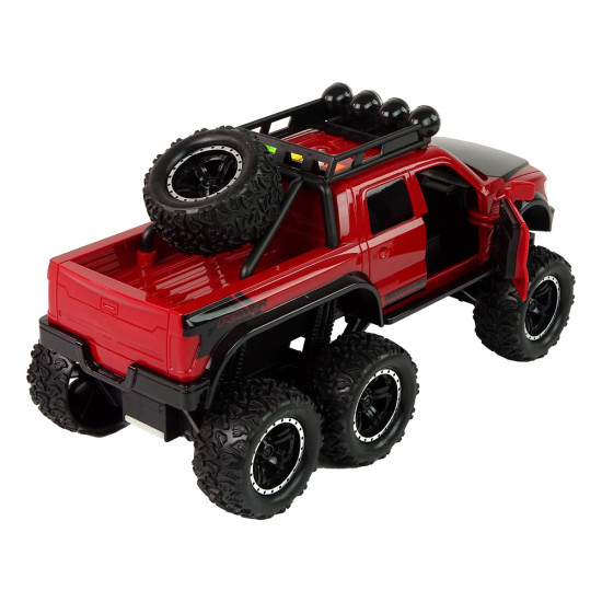 Off-Road Car Friction Drive Big Wheels 1:16 Red Rotaļlietu automašīnas