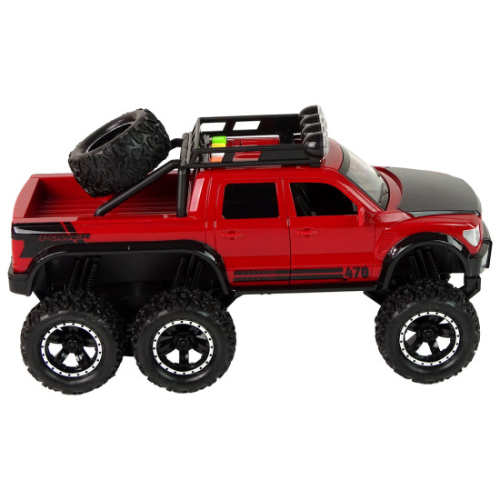 Off-Road Car Friction Drive Big Wheels 1:16 Red Rotaļlietu automašīnas