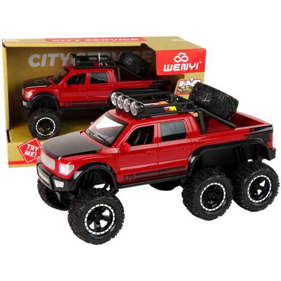 Off-Road Car Friction Drive Big Wheels 1:16 Red Rotaļlietu automašīnas