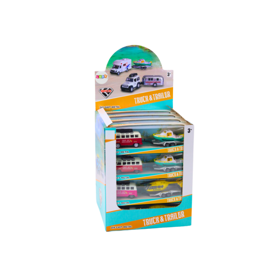 Off-road car with boat or helicopter, metal drive Rotaļlietu automašīnas