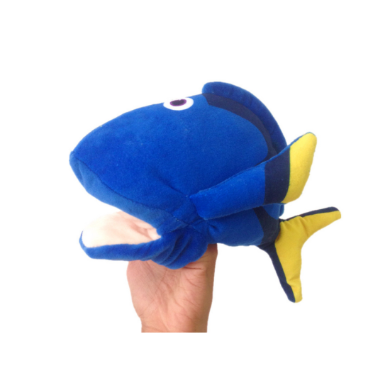 Plush Blue Fish Mascot Puppet 25 cm Plīša rotaļlietas