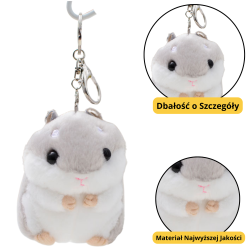 Plīša kāmja talismans atslēgu piekariņš pelēks 10cm