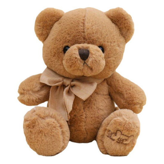 Plush Mascot Cuddly Toy Big Teddy Bear With Bow Brown 40cm Plīša rotaļlietas