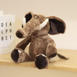 Plīša talismans Mīļš rotaļlietu zilonis ar lielām ausīm brūns 22cm