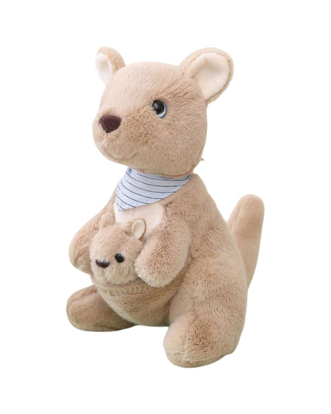 Plīša ķengurs ar mazuli, 23 cm