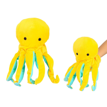 Plīša talismans astoņkājis dzeltena lelle 25 cm