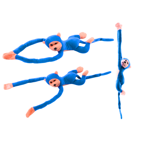 Plush Monkey Mascot with Sound, Blue, 60 cm Plīša rotaļlietas
