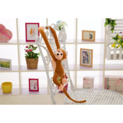 Plīša pērtiķu talismans ar skaņu, tumši brūns, 80 cm