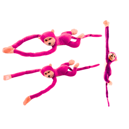 Plush Monkey Mascot with Sound, Dark Pink 80 cm Plīša rotaļlietas