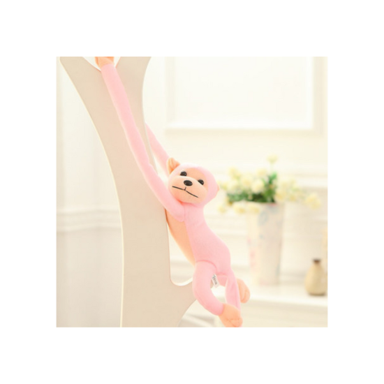 Plush Monkey Mascot with Sound, Pink 60 cm Plīša rotaļlietas