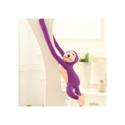 Plush monkey mascot with sound, purple, 80 cm