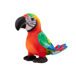 Plush red parrot mascot 20 cm