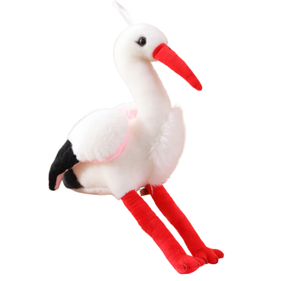 Plush Stork Bird Plush Toy Mascot Cuddly Toy 37cm Plīša rotaļlietas