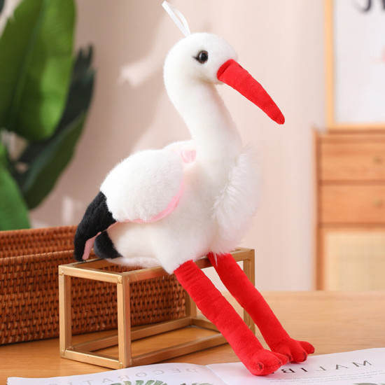 Plush Stork Bird Plush Toy Mascot Cuddly Toy 37cm Plīša rotaļlietas
