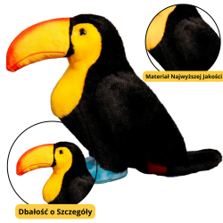 Plush toy plush toucan black 25cm