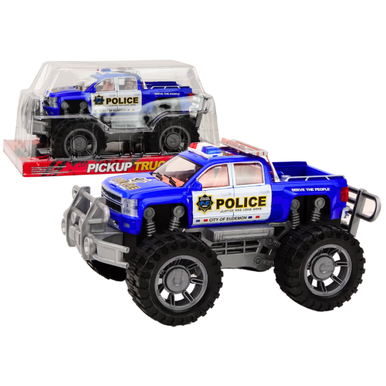 Police Car Pickup Blue Off-Road Police Vehicle Rotaļlietu automašīnas