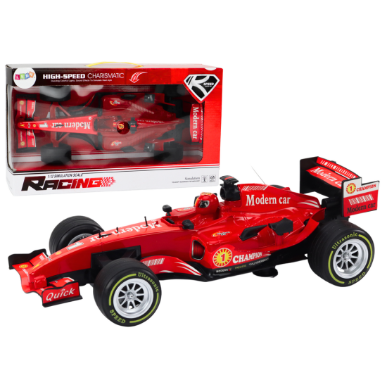 Racer Sports Car With Drive 1:12 Red Sounds Rotaļlietu automašīnas