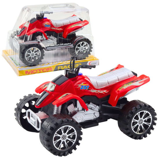 Quad Terrain Drive Treaded Wheels Red Rotaļlietu automašīnas