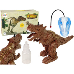 Tālvadības brūnais dinozaurs ar tvaika efektu