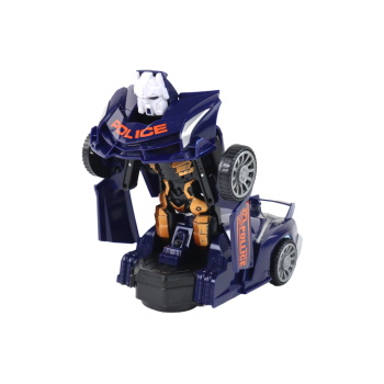Robotu auto policijas autoparka zilā krāsā 2in1 transformācija