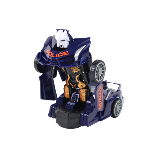 Robot Car Police Navy Blue 2in1 Transformation Rotaļlietu automašīnas