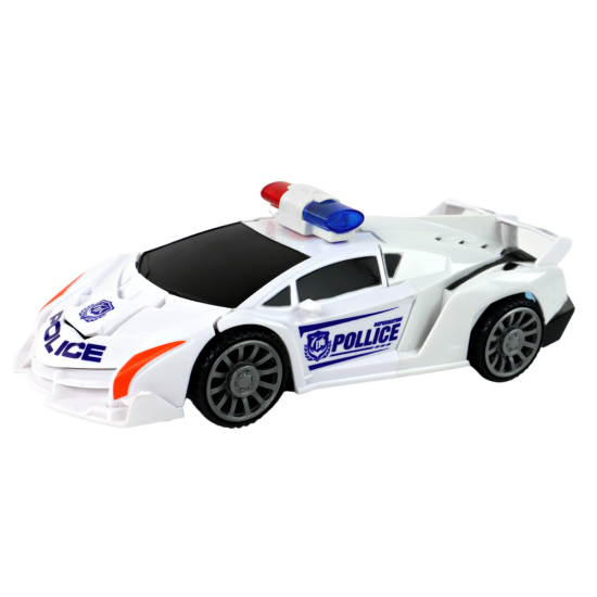 Robot Car Police White 2in1 Transformation Rotaļlietu automašīnas