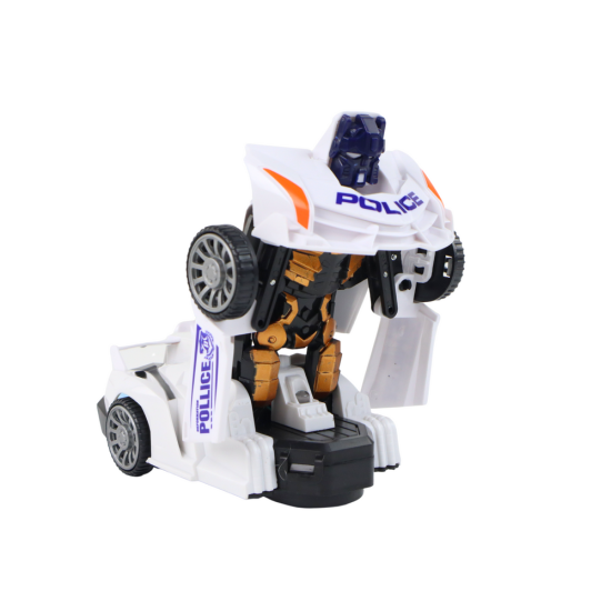 Robot Car Police White 2in1 Transformation Rotaļlietu automašīnas