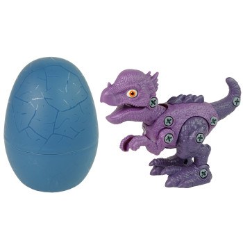 Zils dinozaura olas ar izjaucamu violetu dinozauru.