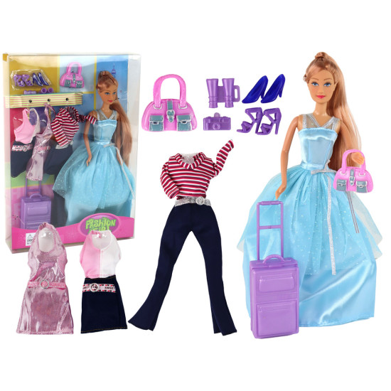 Doll set with a purple suitcase Dolls and game sets