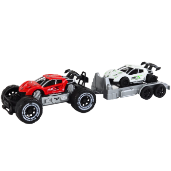 Sarkans SUV un balts sporta auto traktora komplekts