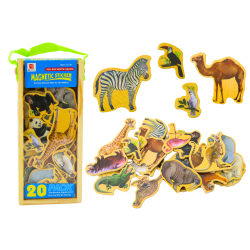 20 įvairių medinių gyvūnų magnetų rinkinys