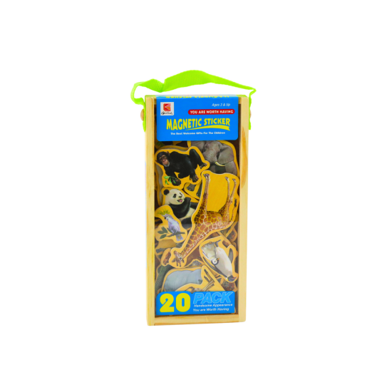 20 įvairių medinių gyvūnų magnetų rinkinys Dinozaurai