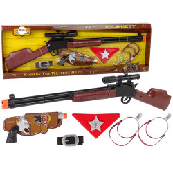 Kauboju komplekts ar šautuvēm un aksesuāriem